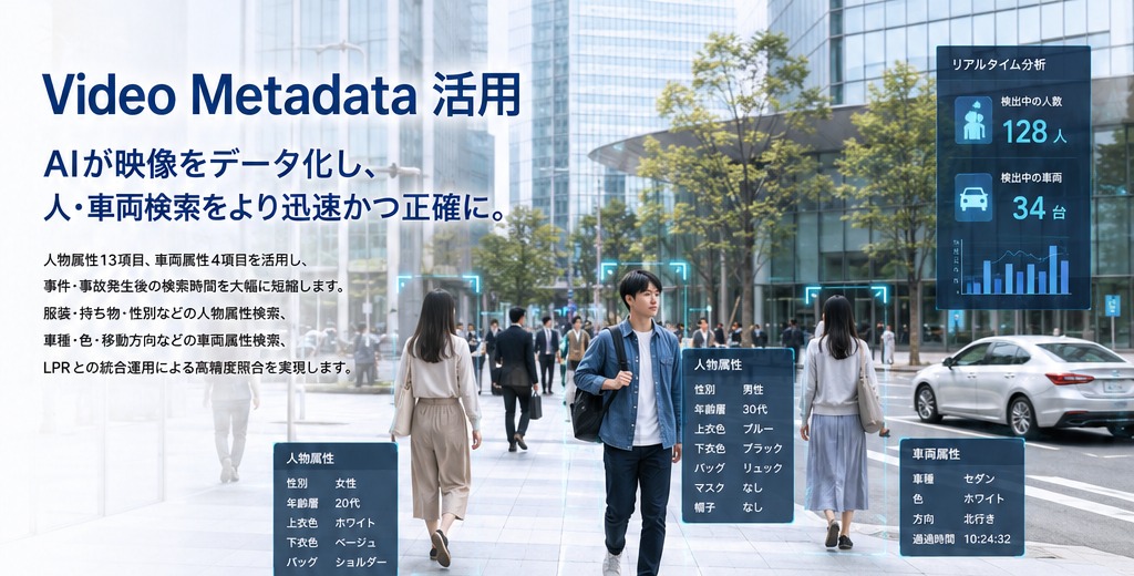 UNIMO Video Metadata 人物属性 車両属性 AI検索カタログ